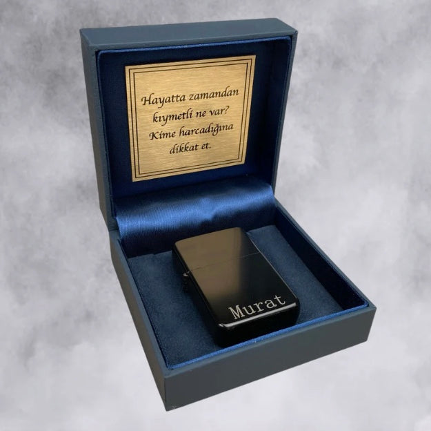 Kisiye Özel Cakmak Sözlü Kutu Mavi