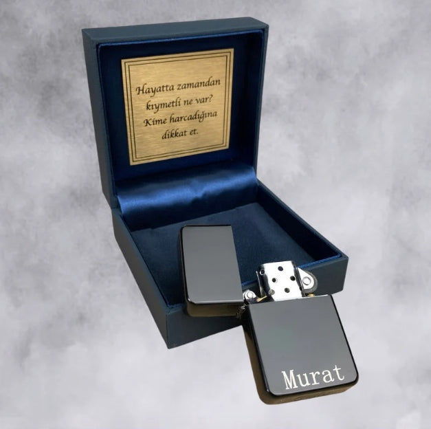 Kisiye Özel Cakmak Sözlü Kutu Mavi