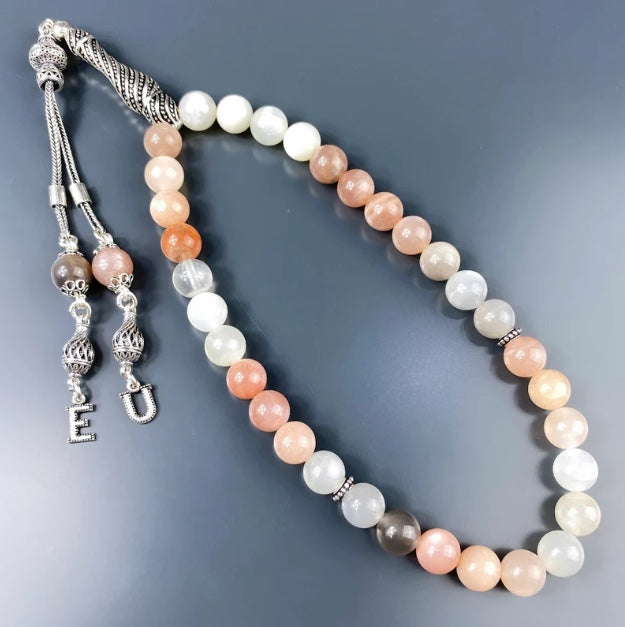 Tesbih Ay Tasi 925 Silber mit Logo und 2 Buchstaben