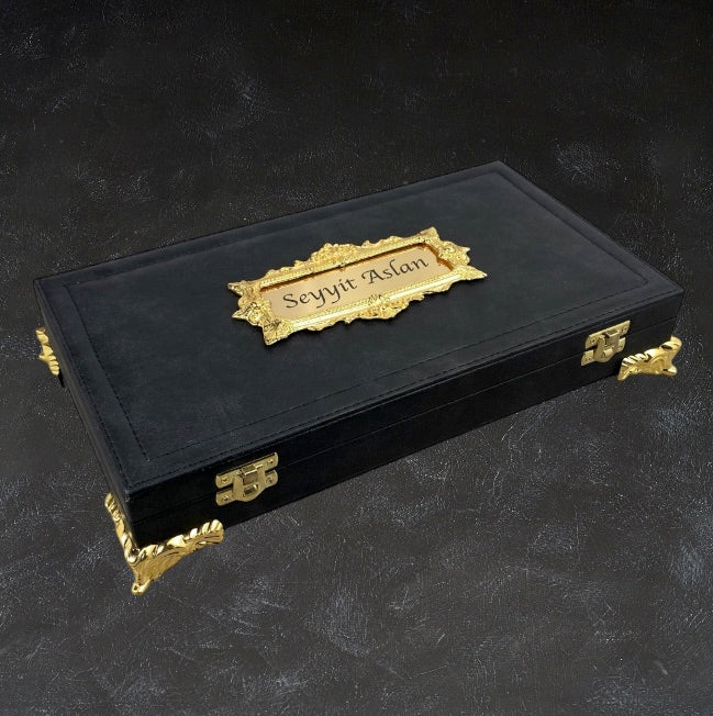 Tesbih Set Özel Kutu 925 Silber SIKMA KEHRIBAR TESBIH - GREEN / BLACK BOX