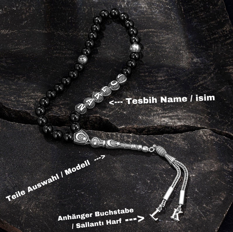 Tesbih mit Namen Black Box FB Logo & Text