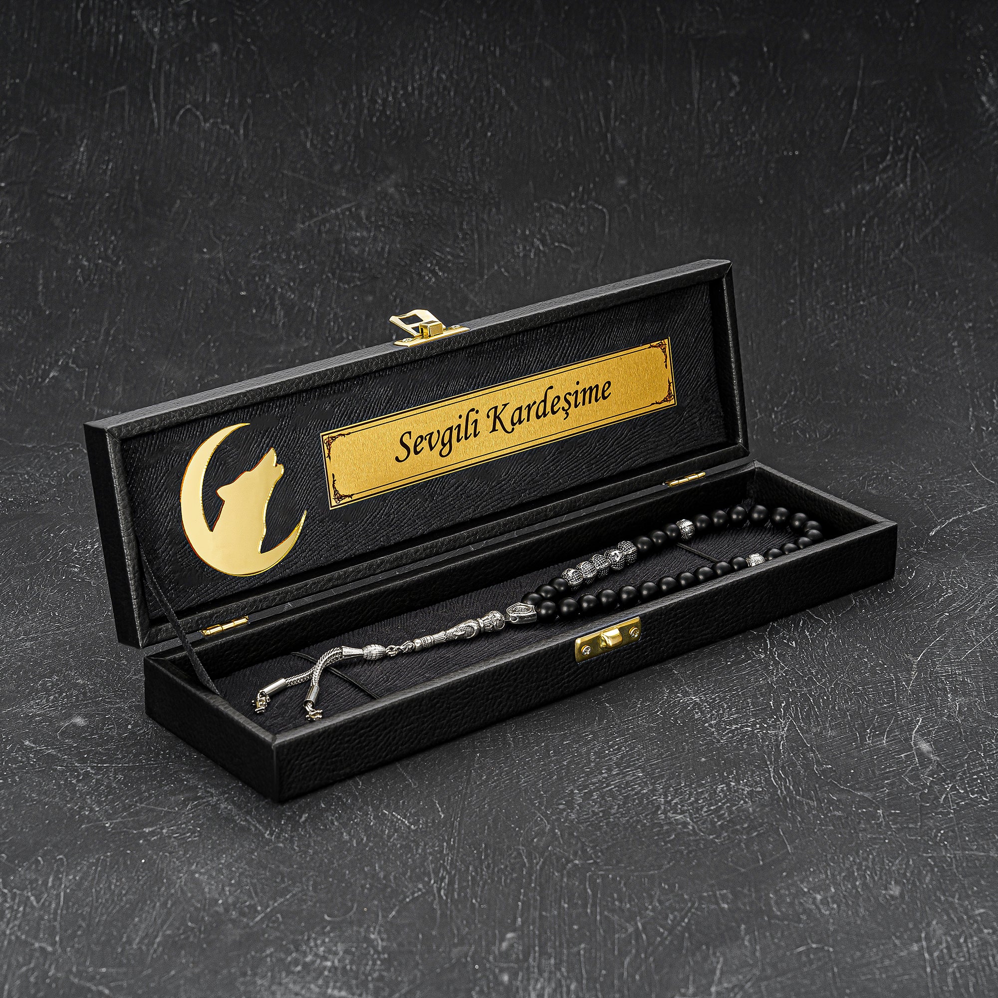 Tesbih New Black Wolf Logo Box