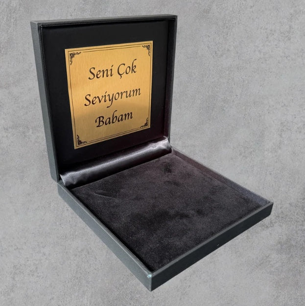 Siyah Renk Tesbih Kutu Kare Siyah