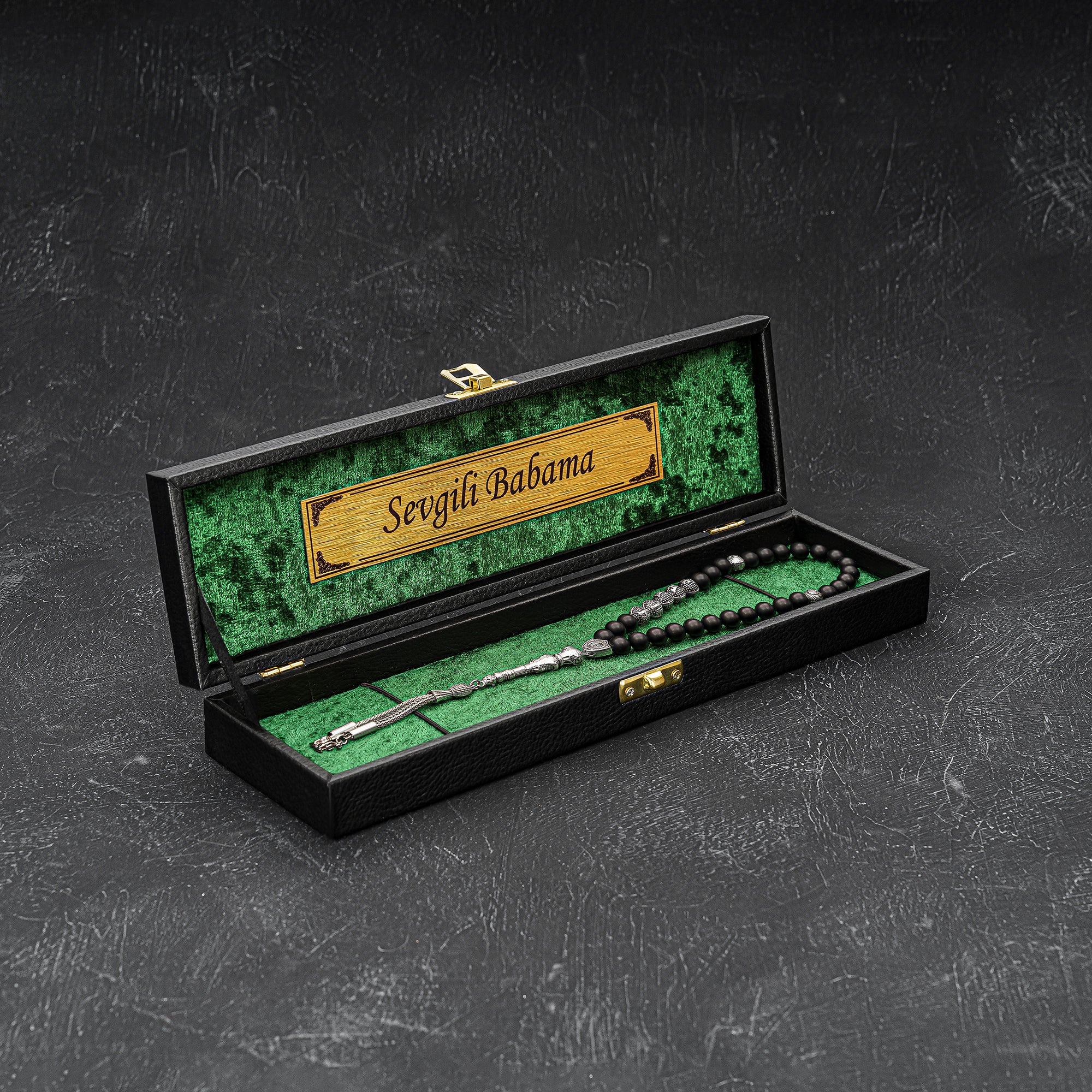 Tesbih New Black Green Box