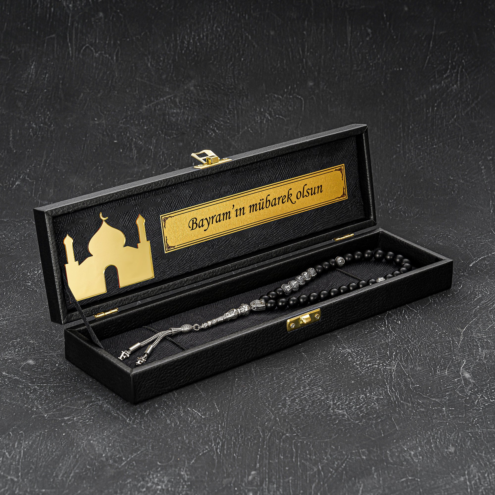 Tesbih New Black Camii Logo Box