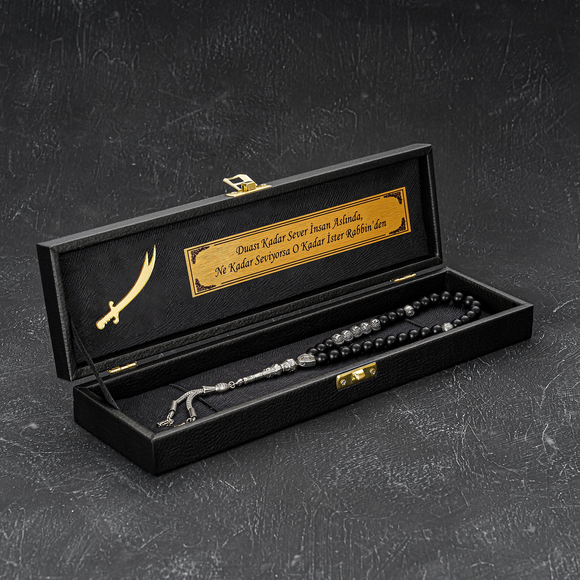 Tesbih New Black Kilic Logo Box